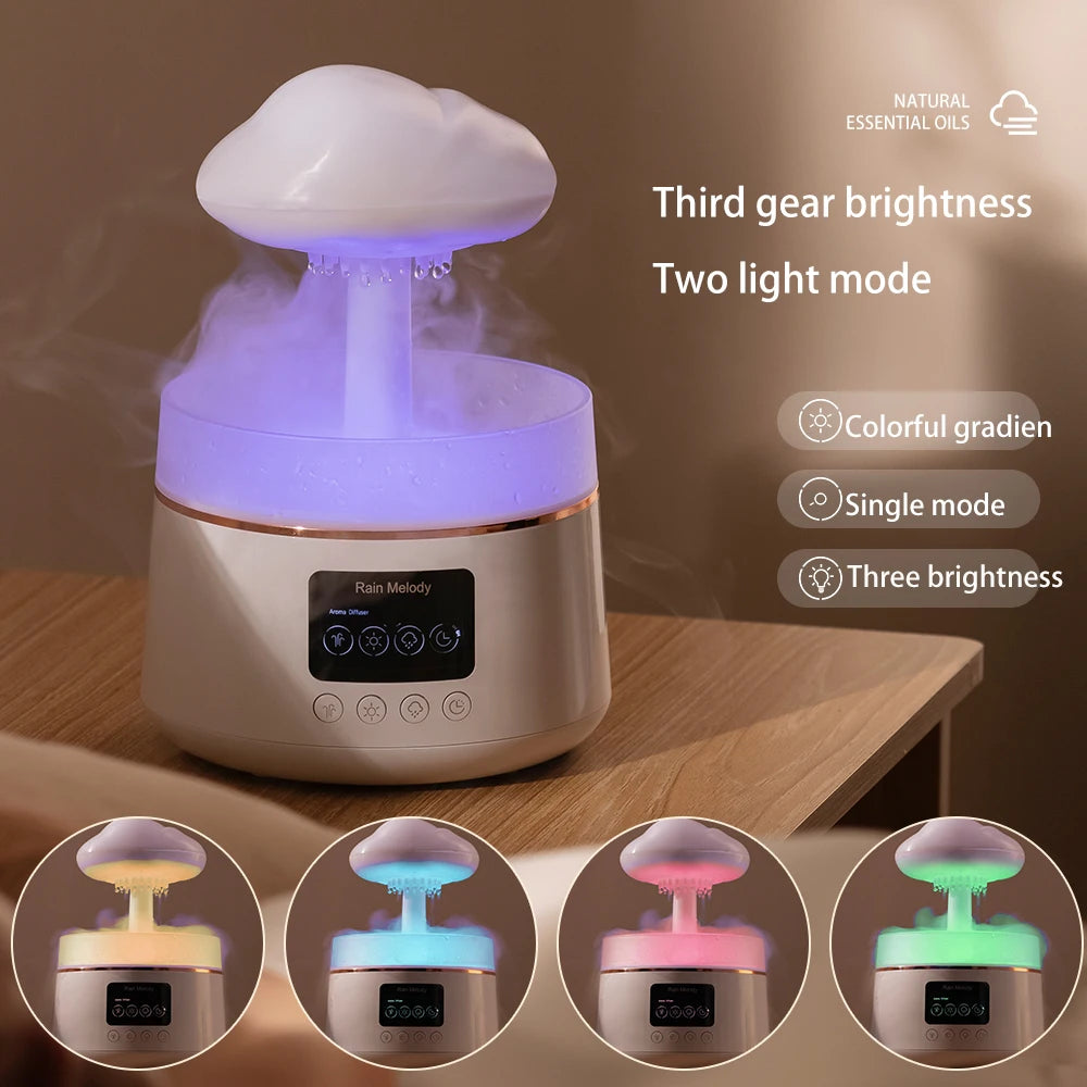 Rain Fragrance Machine Essential Oil Diffuser Colorful Atmosphere Light Home Silent Cloud Raindrop Fragrance Diffuser