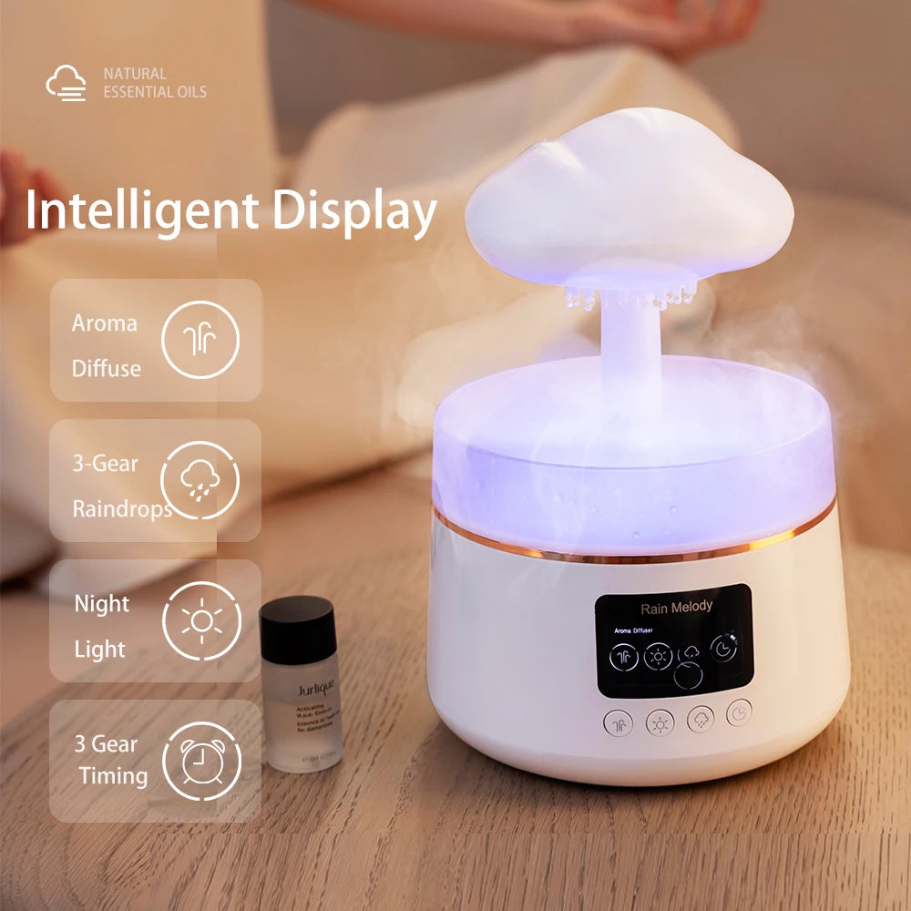 Rain Fragrance Machine Essential Oil Diffuser Colorful Atmosphere Light Home Silent Cloud Raindrop Fragrance Diffuser