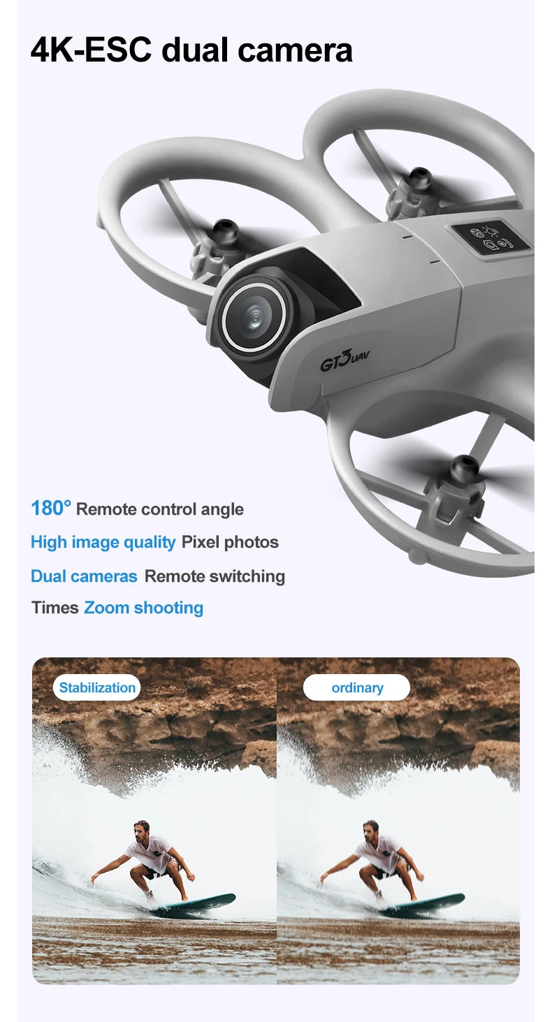 NEW Drones GT3 GPS 8K Professional HD 180° Dual Cameras 5G WIFI Brushless Motors Obstacle Avoidance FPV Foldable Quadcopter Toys
