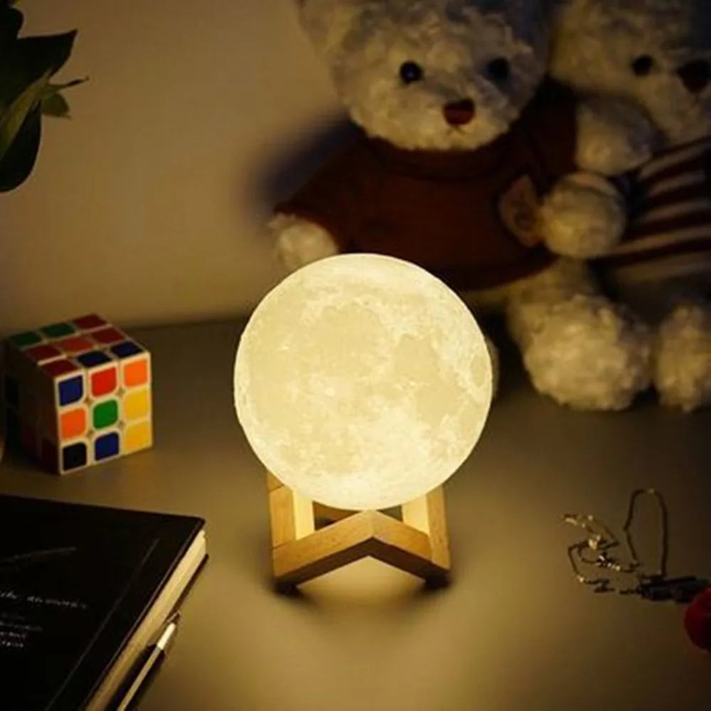2022 Trending Lamp Creative 3D Print Galaxy Moon Lamp Led Night Light Battery Models Moon Decor Bedroom Lover Children Gift