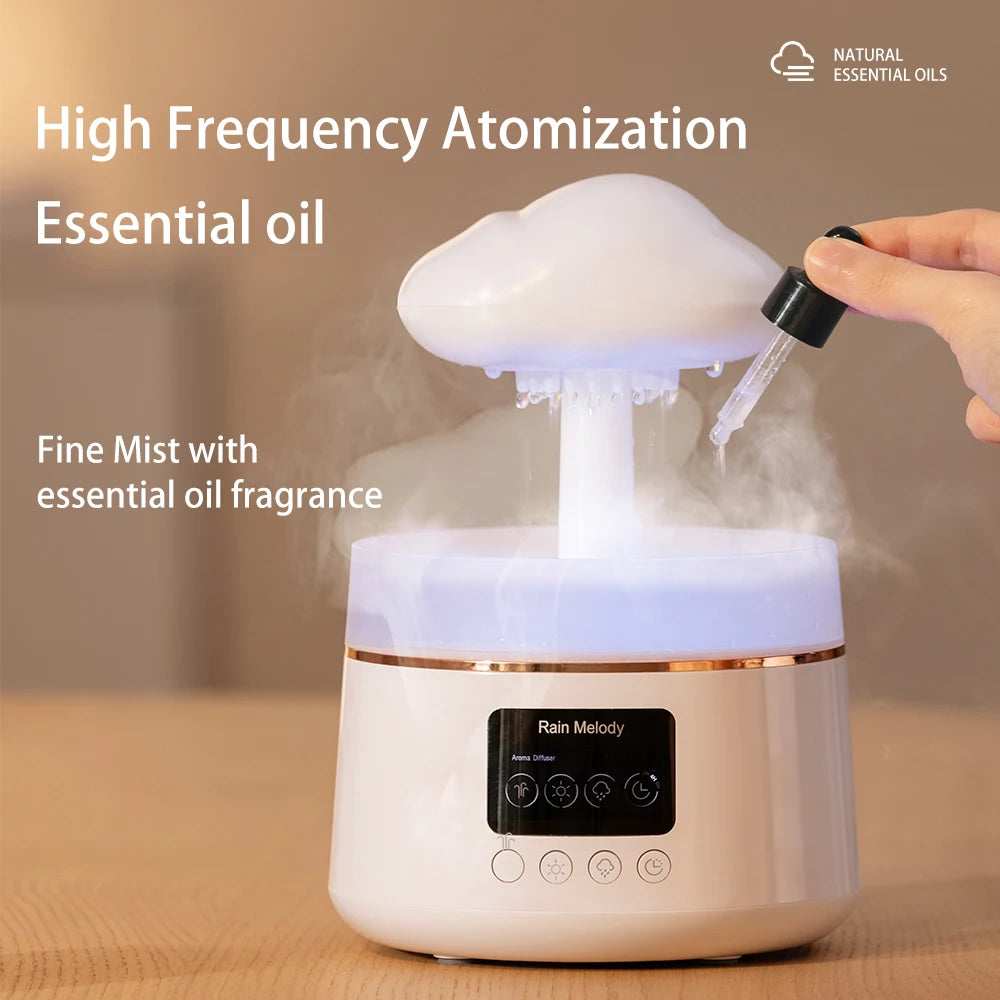 Rain Fragrance Machine Essential Oil Diffuser Colorful Atmosphere Light Home Silent Cloud Raindrop Fragrance Diffuser
