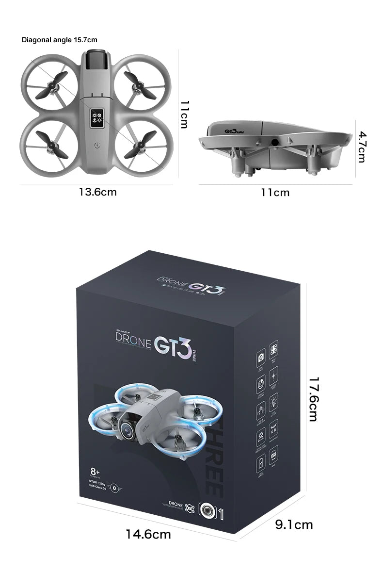 NEW Drones GT3 GPS 8K Professional HD 180° Dual Cameras 5G WIFI Brushless Motors Obstacle Avoidance FPV Foldable Quadcopter Toys