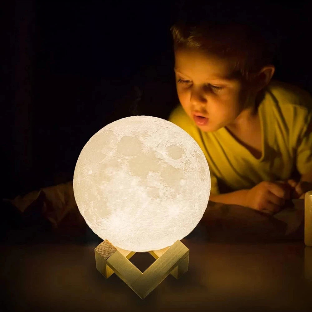 2022 Trending Lamp Creative 3D Print Galaxy Moon Lamp Led Night Light Battery Models Moon Decor Bedroom Lover Children Gift