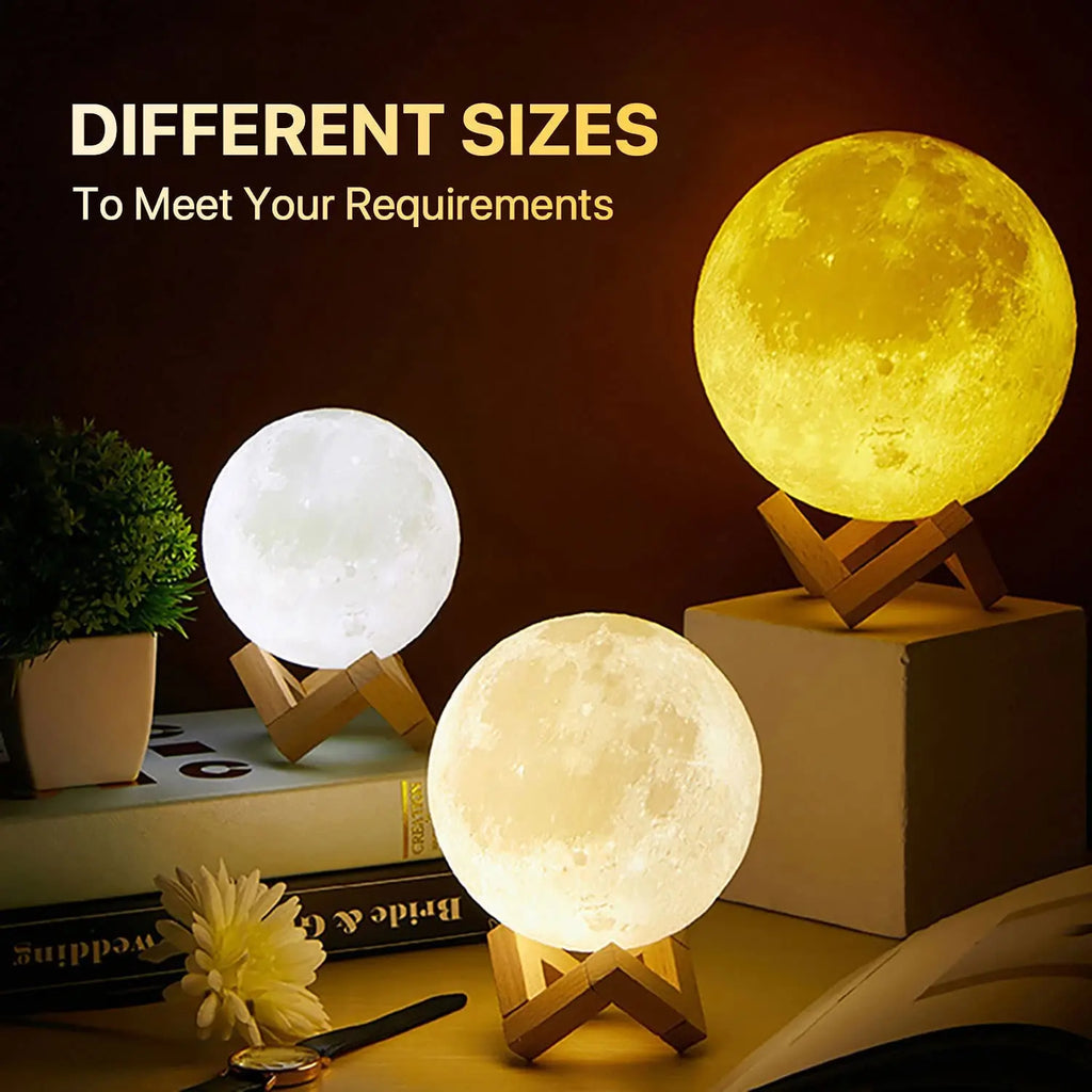 2022 Trending Lamp Creative 3D Print Galaxy Moon Lamp Led Night Light Battery Models Moon Decor Bedroom Lover Children Gift