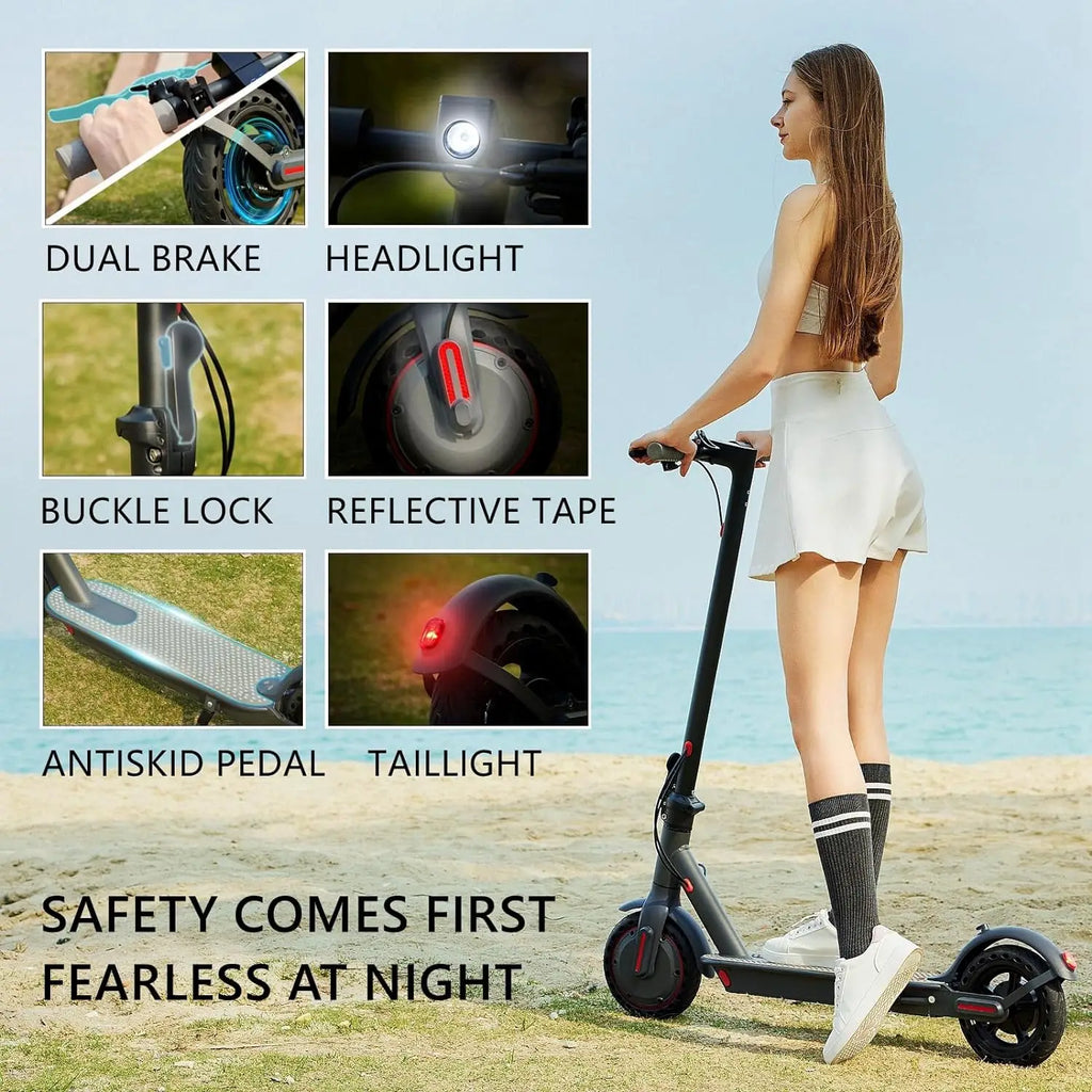 G5.0 Electric Scooter 36V 10.5AH High Capacity Battery 21Miles Long Range 19Mph 350 Motor 8.5Inch Tyres Foldable Escooter