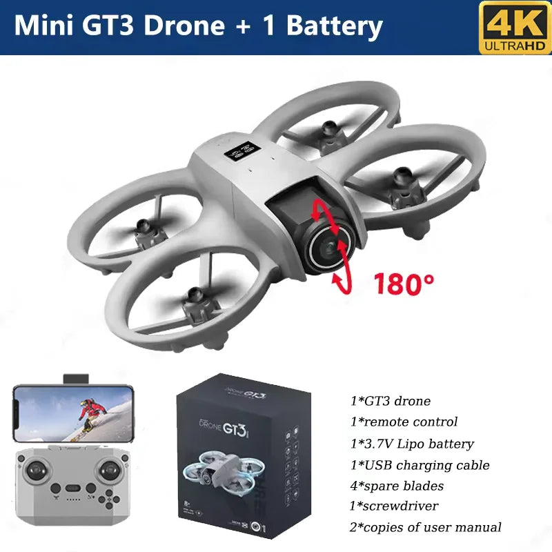 NEW Drones GT3 GPS 8K Professional HD 180° Dual Cameras 5G WIFI Brushless Motors Obstacle Avoidance FPV Foldable Quadcopter Toys